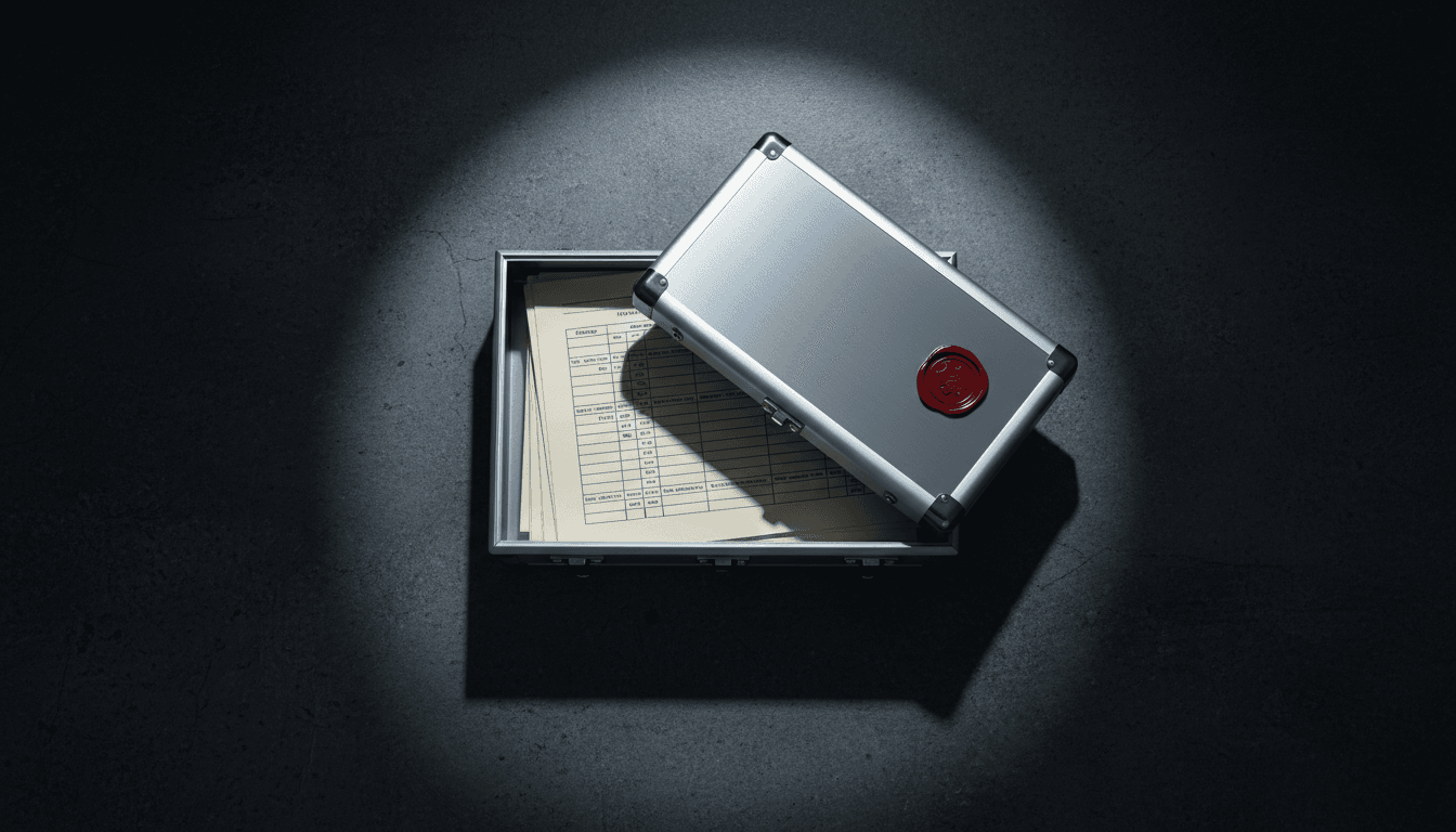 Institutional legal advisory with sealed documents and corporate policy framework on a dark navy backdrop